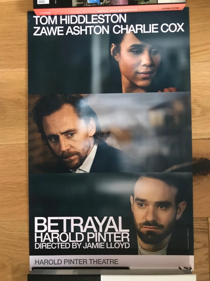 NEW Betrayal Poster - Pinter Theatre 2019 Tom Hiddleston Charlie Cox Zawe Ashton - Image 1 of 1