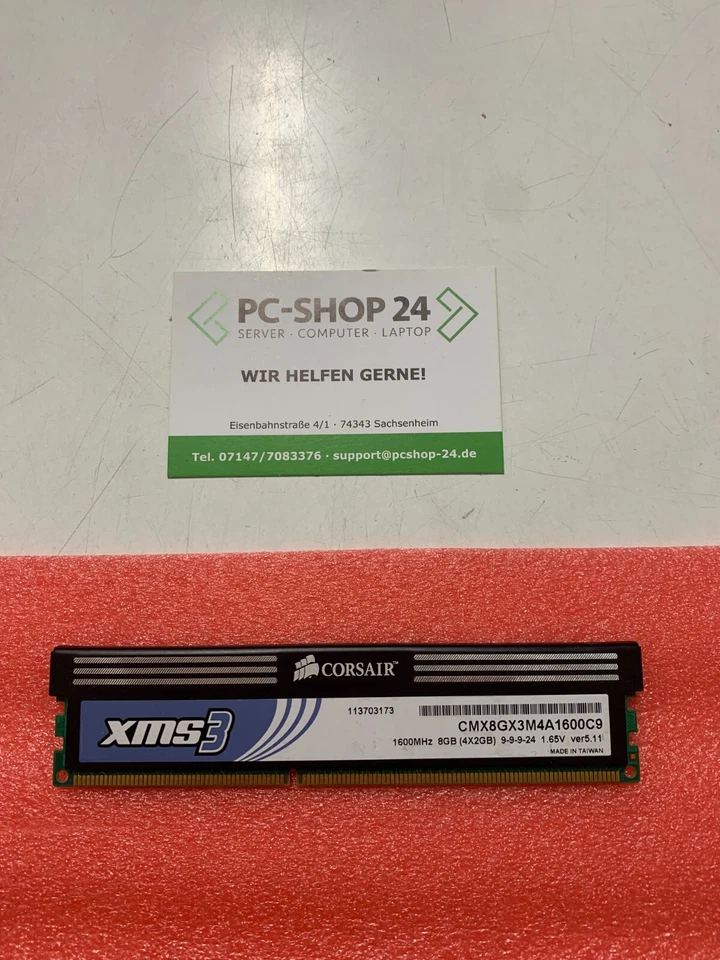 Corsair XMS3 DDR3 2GB  1600MHz CMX8GX3M4A1600C9 - Bild 1 von 1
