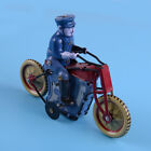 Vintage Wind-up Policeman Riding Motorcycle Crafts Clockwork Toy Collection
