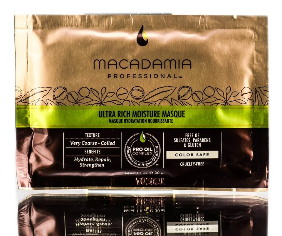 Mascarilla capilar hidratante ultra rica profesional Macadamia 1 oz (paquete de 5) Foto 1 de 1