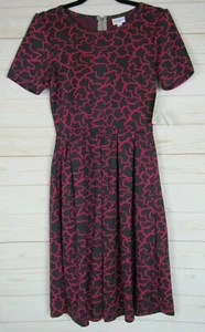 Lularoe Women's Amelia Dress Black & Pink Size Small NWT - Picture 1 of 3