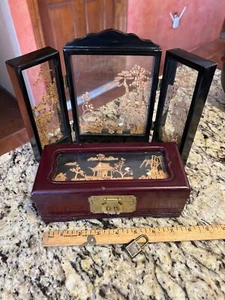 VINTAGE SAN YOU CORK CARVING LOT of two (2) w/cranes ALL PERFECT - Picture 1 of 5