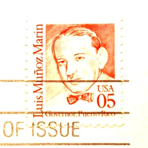 Luis Marin - First Governor of Puerto Rico - 1990 22kt Golden Replica Stamps - Picture 1 of 4