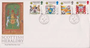 UNADDRESSED GB ROYAL MAIL FDC 1987 SCOTTISH HERALDRY STAMP SET HINTON PMK - Picture 1 of 1