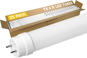 4Ft T8 LED Bulbs - Energy-Efficient - 5000K, 1600 Lumens, 16 Watts - 25 Pack - Picture 1 of 7