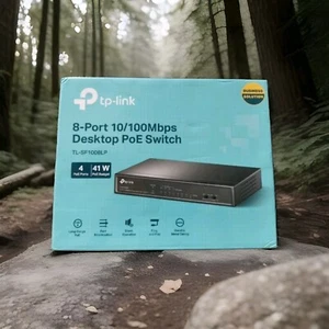 TP-Link 8-Port Switch 4 PoE Fast Ethernet DC/PoE Metall Ventilatorlos v1.0 - Bild 1 von 2