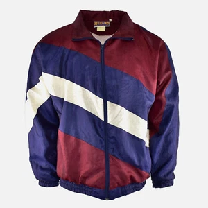 Vintage Highland Outfitters Athletic Geometric Sport Logo Windbreaker Jacket - L - Picture 1 of 6