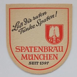 set of five (5) SPATENBRAU MUNCHEN beer coasters—Munich, Germany—appear unused - Picture 1 of 3