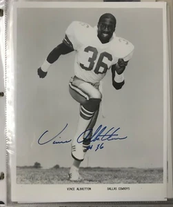 Foto de acción vintage firmada en caja y negro de Vince Albritton 8x10 (rara) de los Dallas Cowboys #36 - Imagen 1 de 1