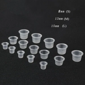 New 200/500/1000pcs Tattoo Ink Cups Permanent Makeup Holders Supply (S, M, L) - Picture 1 of 7