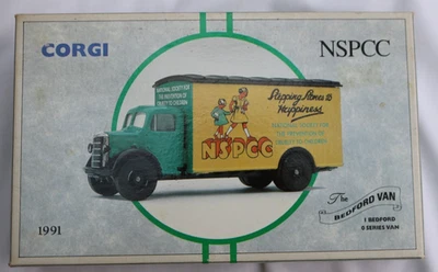 Furgoneta Corgi 1991 diecast Bedford serie O 97123 NSPCC librea en caja Foto 1 de 4