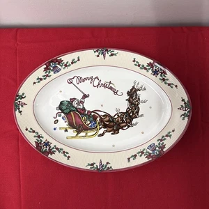 Vintage Fitz and Floyd Santa's List Weihnachten ovale Servierplatte 1994 - Bild 1 von 21