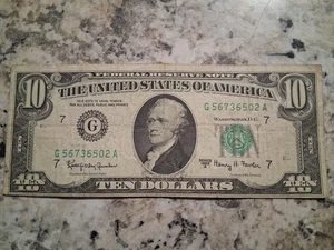 1963 Ten Dollar Bill - Picture 1 of 4
