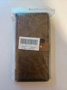 Funda protectora para teléfono TCL 105G billetera abatible folio cuero gel-negro dorado - Imagen 1 de 2