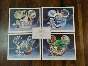 Walt Disney World Parks - Sammler Set 4 - Mickey Lithographien - 11"x14" - Echtheitszertifikat  - Bild 1 von 8
