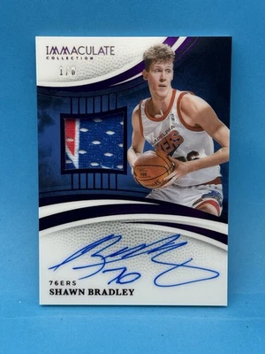 2024-25 Immaculate Shawn Bradley Auto Patch /8 76ers Game Used Autograph - Image 1 of 2