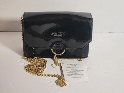 Brand New! Jimmy Choo Black Shiny Clutch Crossbody Evening Sholder Bag Purse ! - Image 1 of 4