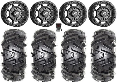 Sedona Rift 14" Wheels Black 30" Moto MTC Tires Polaris Sportsman / RZR / Ranger - Image 1 of 4