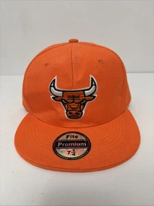 Chicago Bull Hat Orange Sz 7 1/4 Premium Fits - See Images - Picture 1 of 11