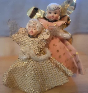 Vintage 2 Holt Howard Porzellan Engel Christbaumspitze - Bild 1 von 20