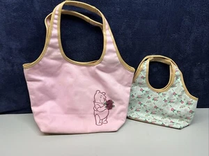 Disney Pink Winnie The Pooh Shoulder Bag Purse Embroidered Design Matching Set - Picture 1 of 7