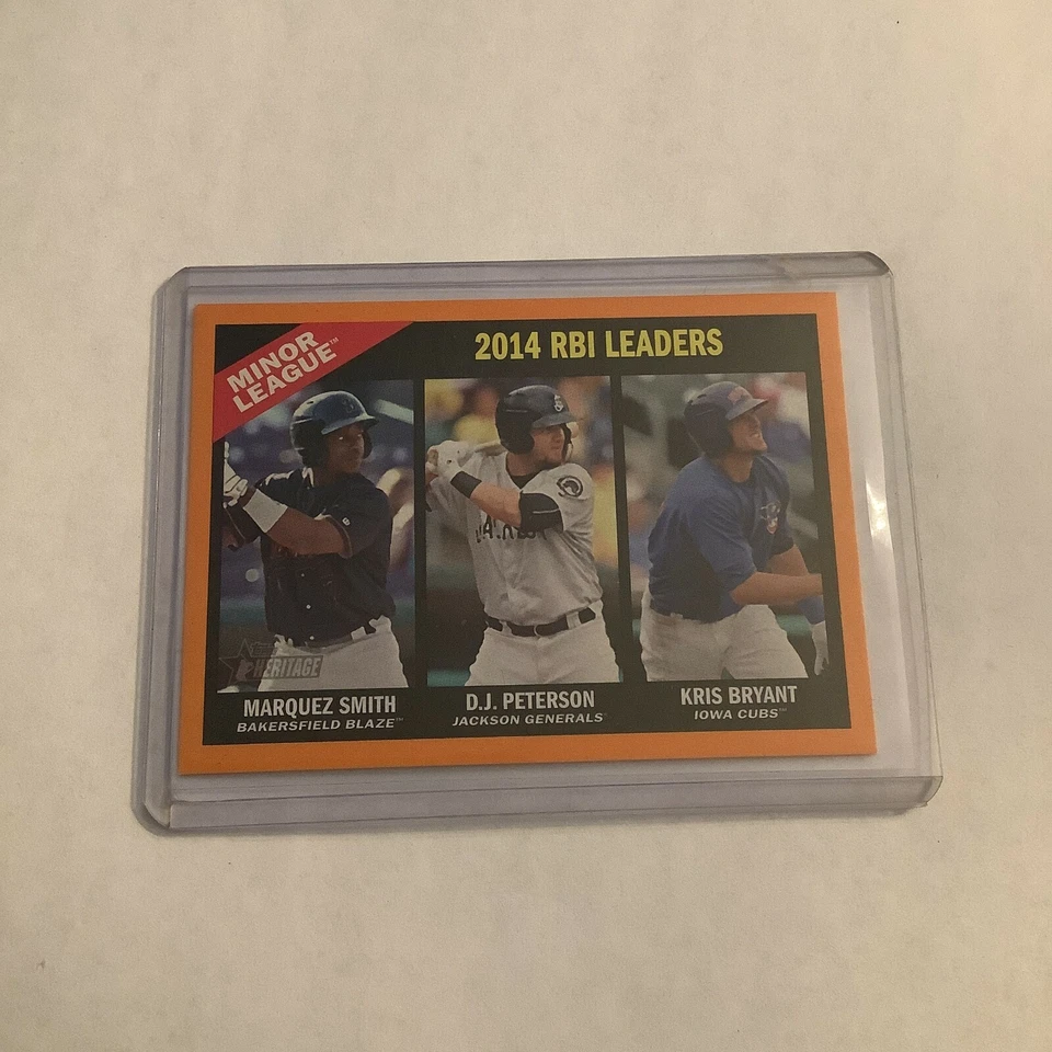 F102343 2015 Topps Heritage Minors Orange #198 Kris Bryant/Marquez Smith/25 - Image 1 of 1