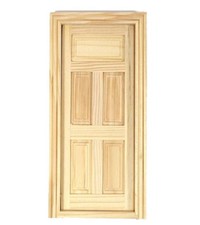 Casa Delle Bambole Classico 5 Pannello Porta Interna Legno Grezzo Te 1:12 Per