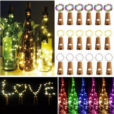 6/10/20 PCS LED Warm Cool Wine Bottle Cork Shape Night Fairy Lamp String Lights