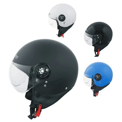 Scooter Moto Casco Jet Demi Omologato ECE 22-06 Visiera Avio - Image 1 of 3