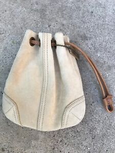Vintage Coach Mini Suede Drawstring Bucket Wristlet Bag ~ MINT Rare!
