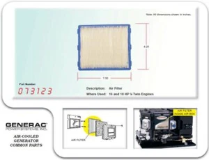 Generac Guardian ELEMENT AIR FILTER 073123 - Picture 1 of 1