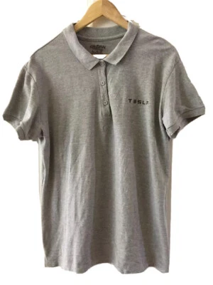 Tesla Motors Elon Musk Embossed Logo sz XL Gray Polo Short Sleeve Shirt Women’s - Image 1 of 4