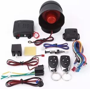 Car Keyless Entry Car Alarm System with 2 Remote Control+1 Siren Universal U5U1 - Picture 1 of 11