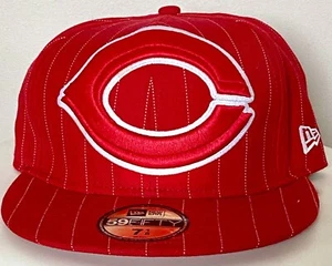 CINCINNATI REDS MLB LOGOTIPO GRANDE A RAYAS NUEVA ERA 59FIFTY GORRA AJUSTADA SOMBRERO 7 1/8 - Imagen 1 de 3