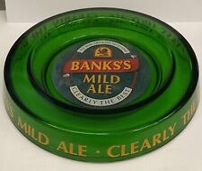 Bank’s Mild Ale, Green Glass Ashtray - Man Cave - Preowned