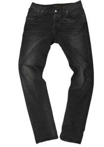 Nudie Grim Tim Jeans 32 34/34 Black Haze Slim Organic Denim Italy Button Fly - Bild 1 von 10