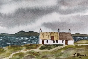 ORIGINAL AQUARELL - Cottage auf Inis Mór, Aran Inseln, Irland - Picture 1 of 1