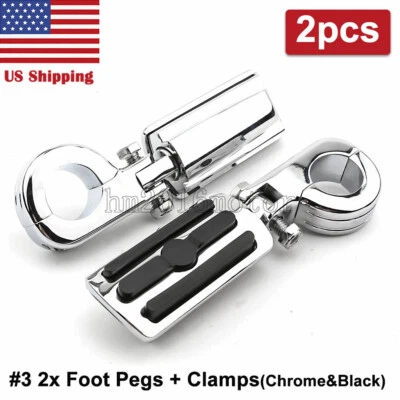 1 PAIR Highway Crash Bar Foot Pegs Rest for Harley-Davidson Softail Deluxe FLSTN - Изображение 1 из 4