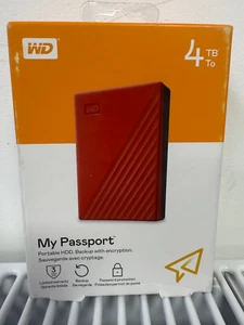 WD My Passport 4TB for Windows External Hard Drive Brand New Western digital RED - Afbeelding 1 van 4