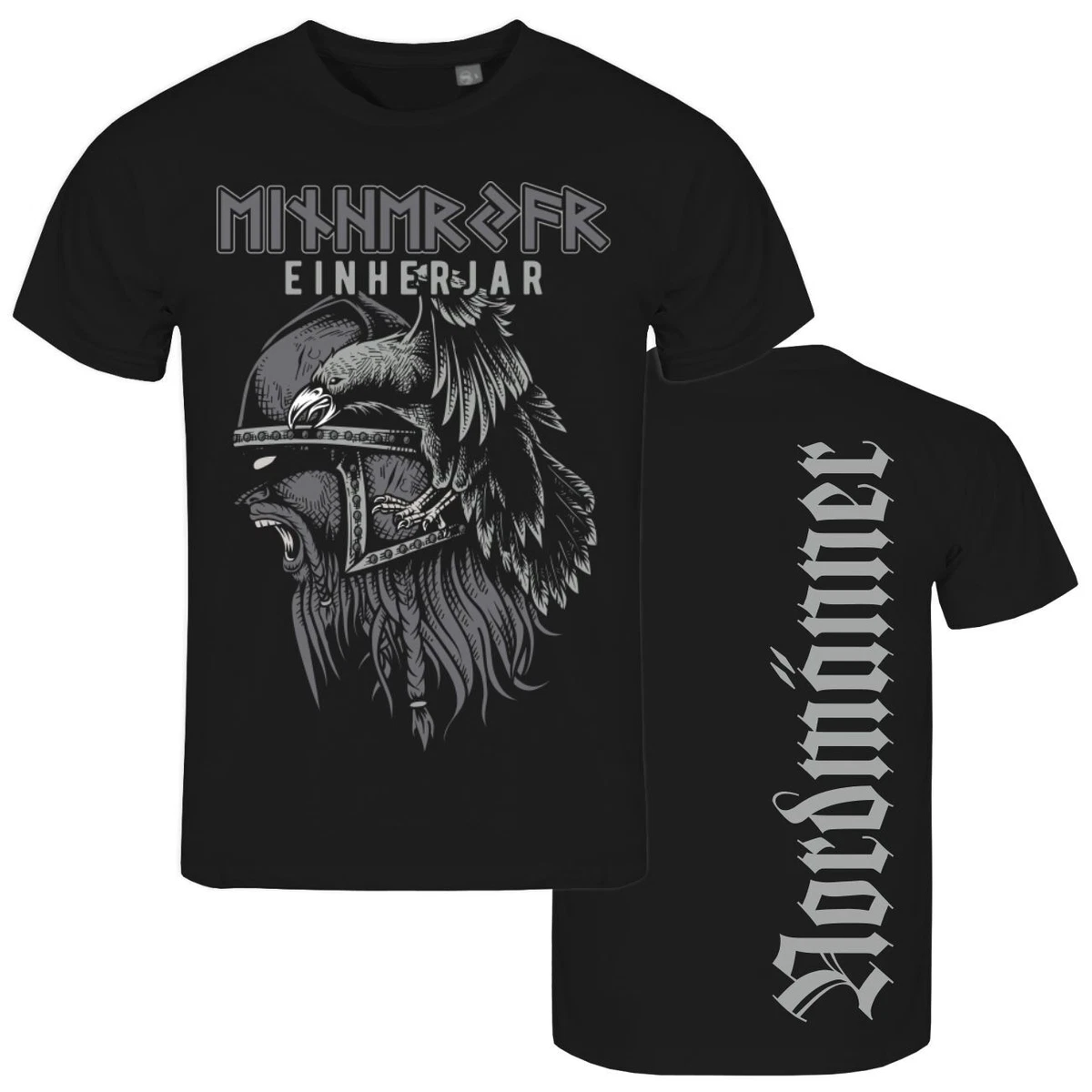 Wikinger T-Shirt Herren Mit Wotan & Odin Runen – Schwere Baumwolle, Siebdruck, Größen S-6XL