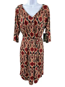 GNW Size L Multicolor 3/4 Sleeve Jersey Knit Dress - Picture 1 of 8