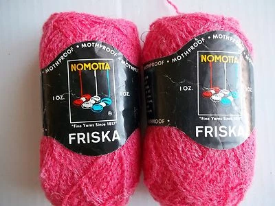 Hilo de lana tipo boucle Nomotta Friska, rojo rosa, lote de 2 (120 yardas cada uno) Foto 1 de 3
