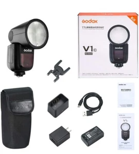 Godox V1-C Round Head Camera Flash Speedlite, 2.4G X Wireless HSS 76Ws... - Picture 1 of 8