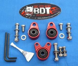 HONDA TRX ATC 250R BDT MOTORSPORTS BILLET EXHAUST MUFFLER HANGER MOUNTS RED NEW - Picture 1 of 6
