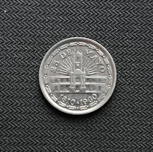 Argentina 1960 1 Peso Revolución de Mayo 1 Año Tipo Sin Circular 2 Líneas KM#58 - Imagen 1 de 2