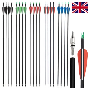 30" Carbon Arrows Archery Practice Hunting Arrow Compound & Recurve Bow Shooting - Picture 1 of 29