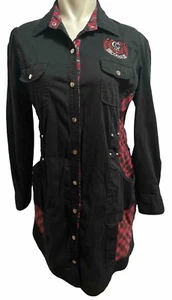 Coogi Hemdblusenkleid Damen 1X rot bestickt Knopf Druckknöpfe Western Cowgirl Kern - Bild 1 von 11