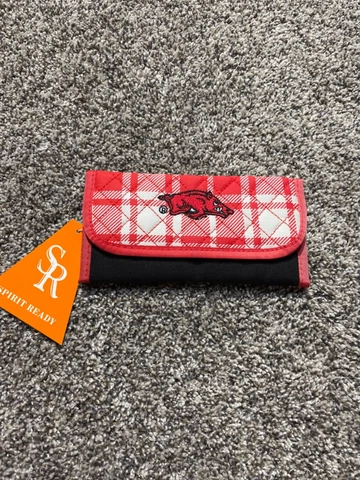 Spirit Ready Plaid Fabric Trifold Wallet Billfold NCAA College Cover