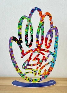 DAVID GERSTEIN Pop Art Handgefertigte Metall Skulptur - " Hamsa Mazal Tov " - Bild 1 von 8