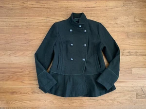 268 $ Banana Republic Damen Militär Jacke S Mario Bellucci Wolle grün - Bild 1 von 9